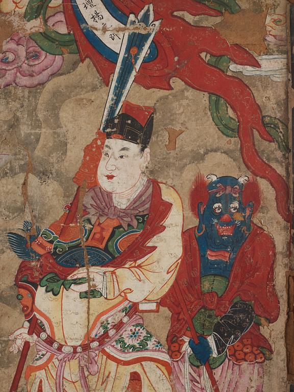 A painting/fragment, canvas laid on board, anonymous artist, 18/19th Century.