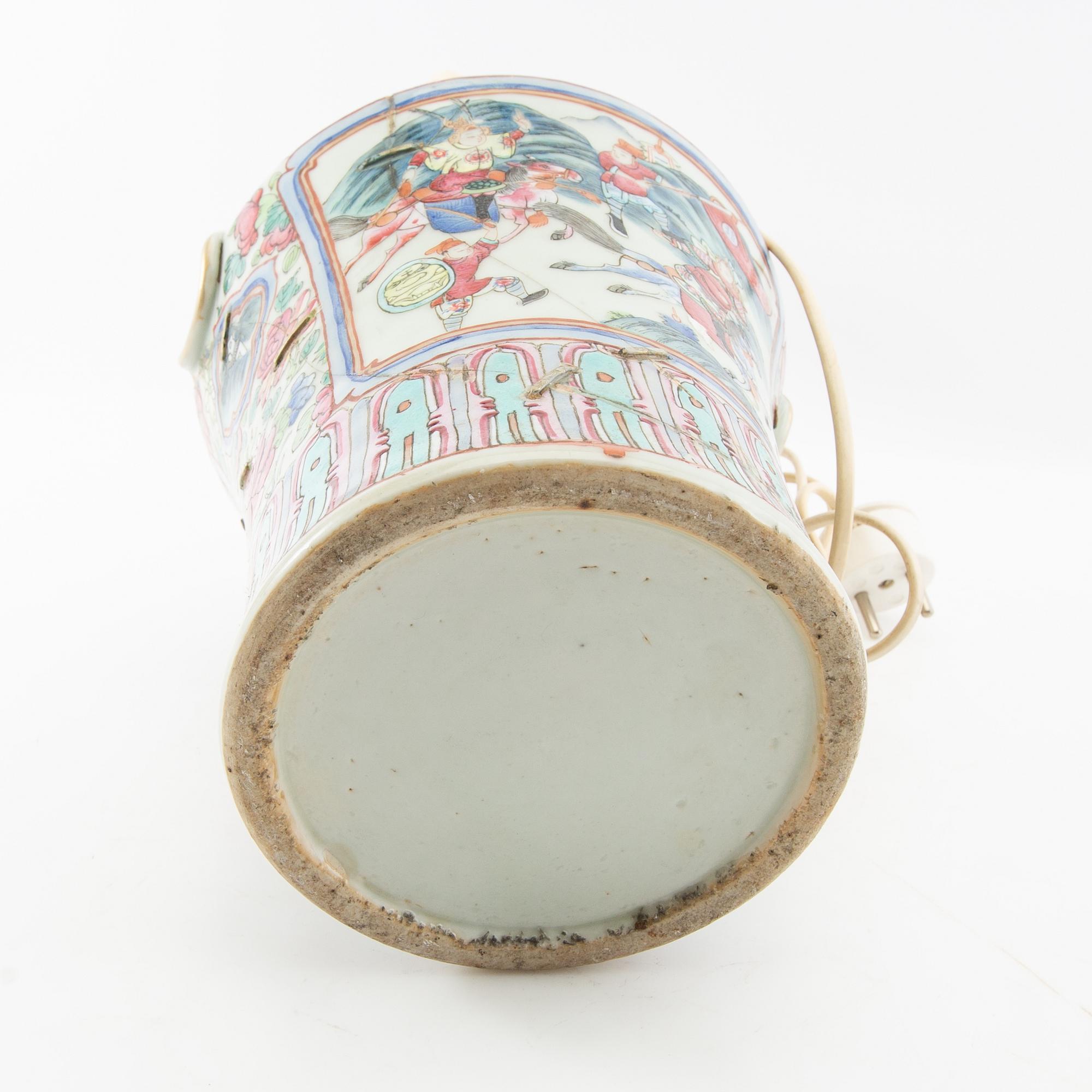 Vas/Lampa Kina  1800-tal  porslin.