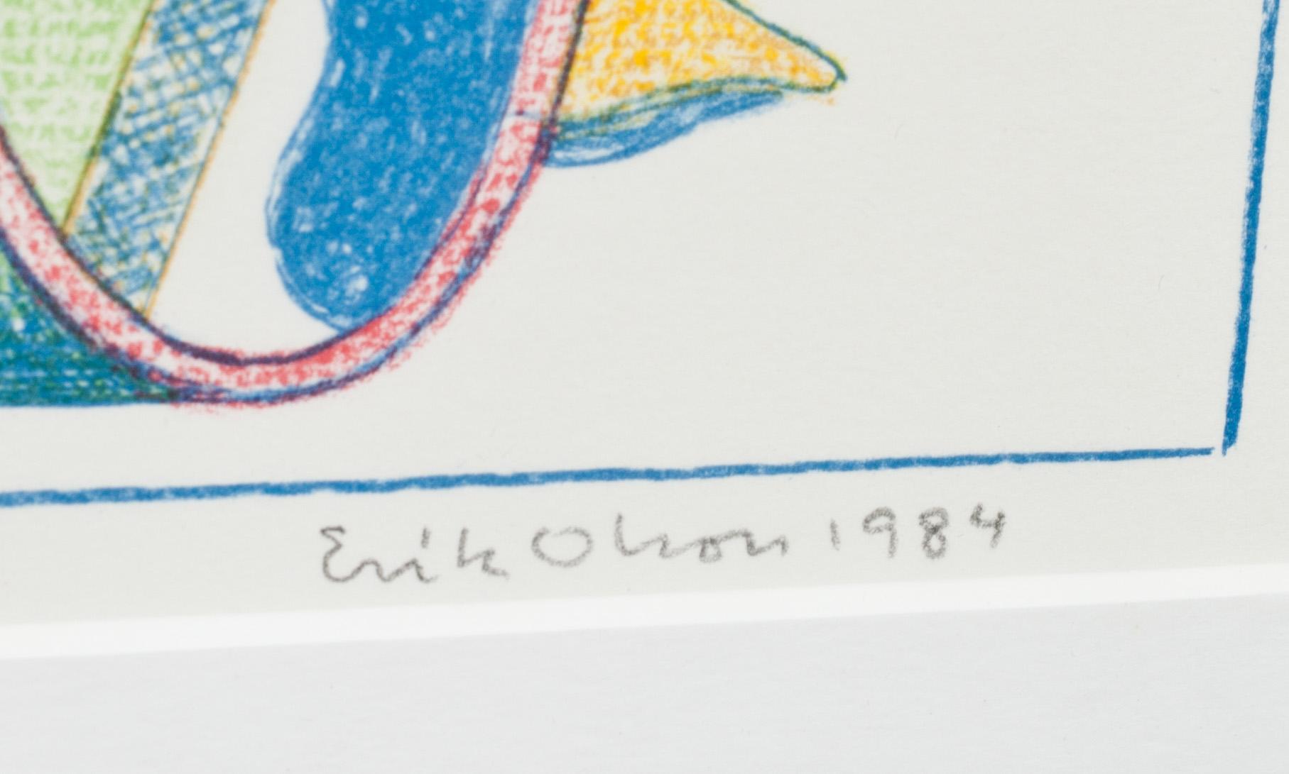 ERIK OLSON, 2 st, färglitografier. EA. Signerade och daterade 1983-84.