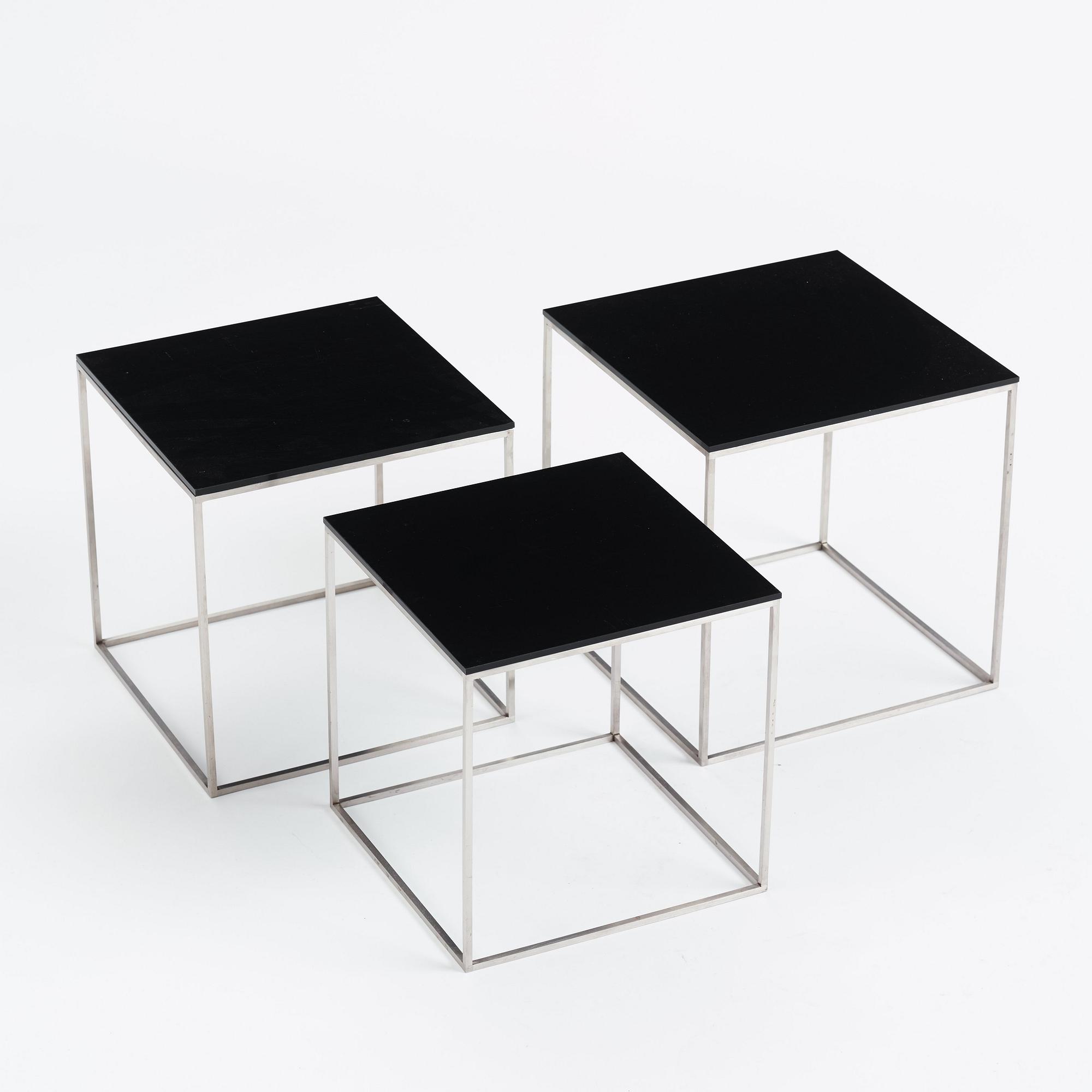 Poul Kjaerholm, satsbord, "PK-71", 3 delar, Fritz Hansen, Danmark, 2014.