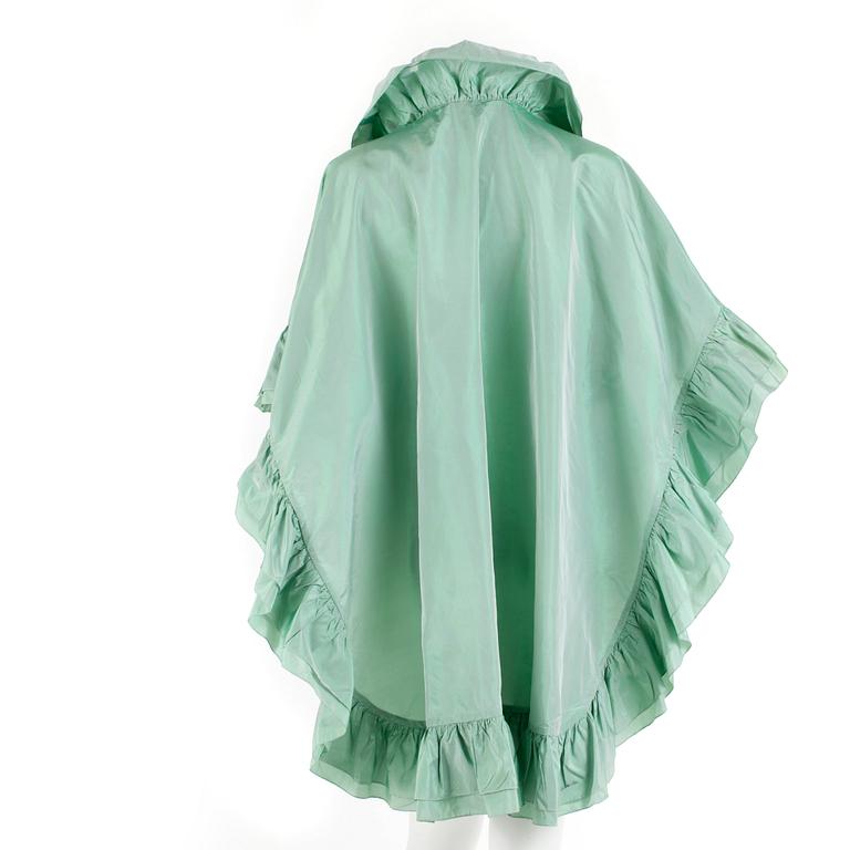CHRISTIAN DIOR, a green silk shawl/cape.