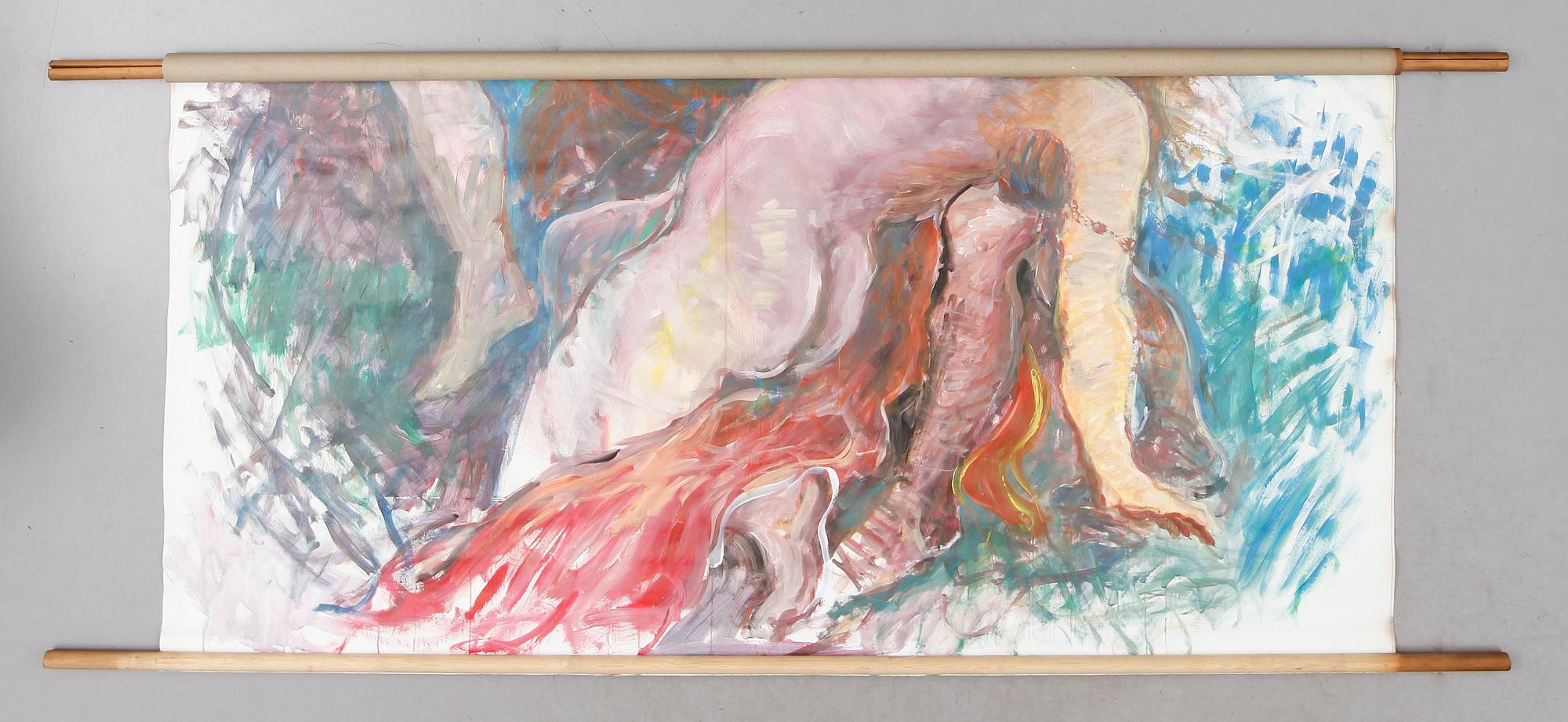 RULLMÅLNING, olja på duk, 1900-tal.