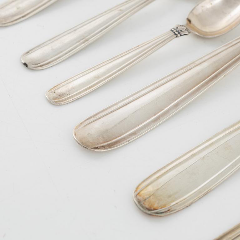An 68-piece Danish silver cutlery, mostly W&SS Horsens, 20th Century.