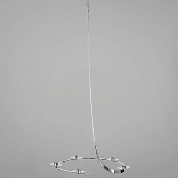 Nils Nisbel, NILS NISBEL, a five-light sterling chandelier, Sigtuna, Sweden 1982.