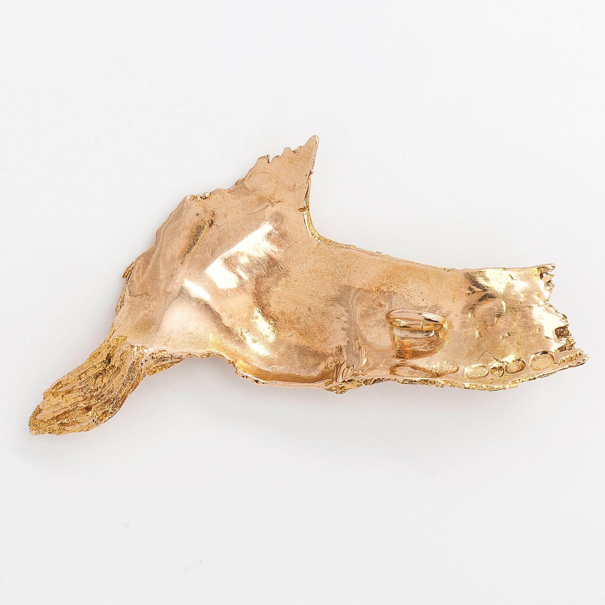 Helky Juvonen, brosch, 14K guld, Helsingfors.