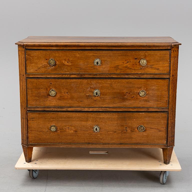 A late gustavian chest of drawers, ca 1800.