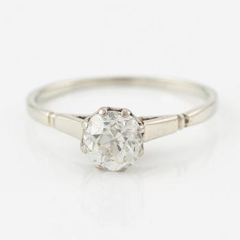 Ring with an old-cut diamond.