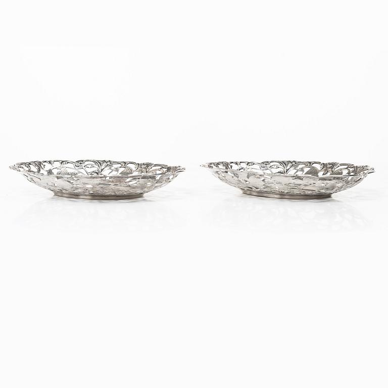 Sauceboat, a pair, silver, Rococo style, 20th century.