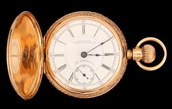 FICKUR, 14k guld, Waltham, Special Railroad King. 1890-tal. Vikt ca133g.