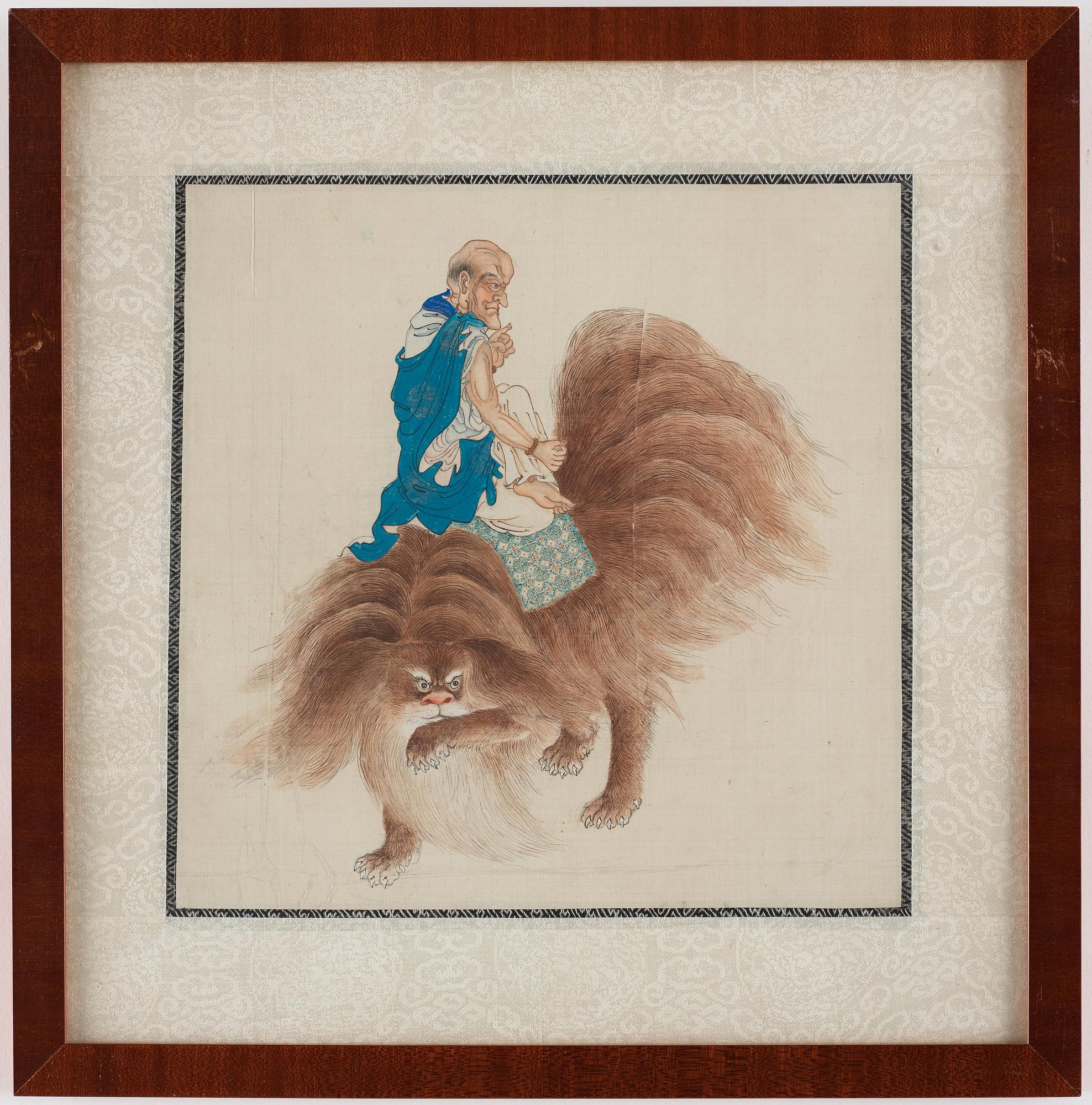 A group of six paintings of scholars, late Qing dynasty,  (1644-1912).