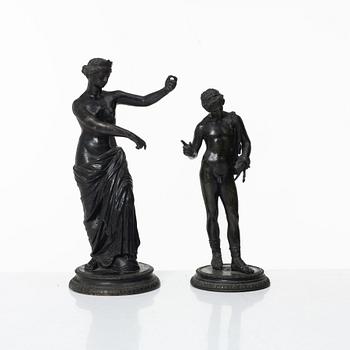 Skulpturer, 2 st, brons.