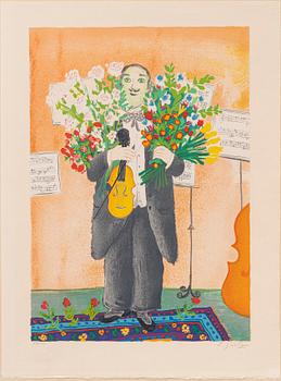 Lennart Jirlow, "Violinist med blommor".