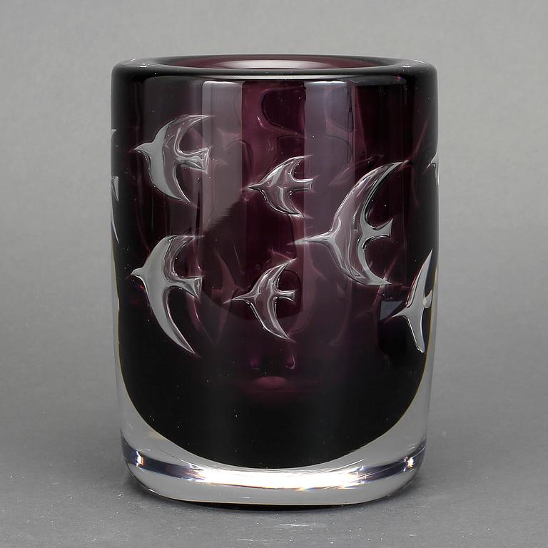 VAS, glas, Olle Alberius, Orrefors, Ariel, 1989.