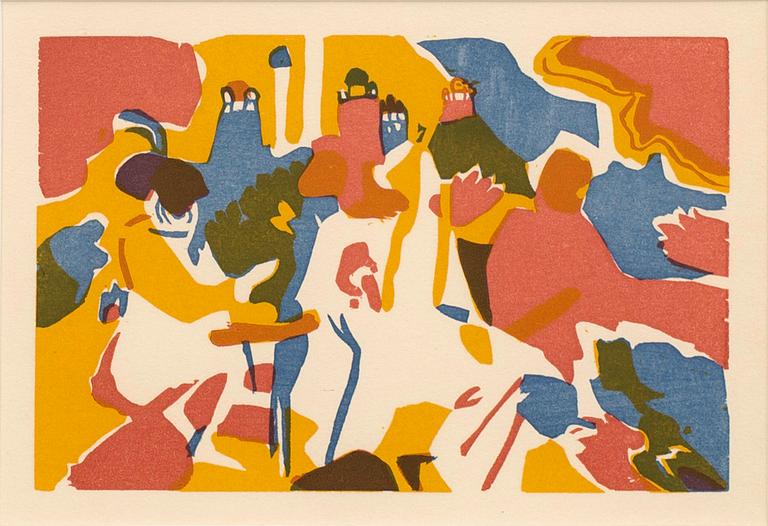 WASSILY KANDINSKY, träsnitt 'Orientalishes', ur 'Hommage a Kandinsky', 1974.