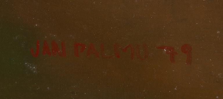 Jan Palmu, olja på pannå, signerad och daterad -79.