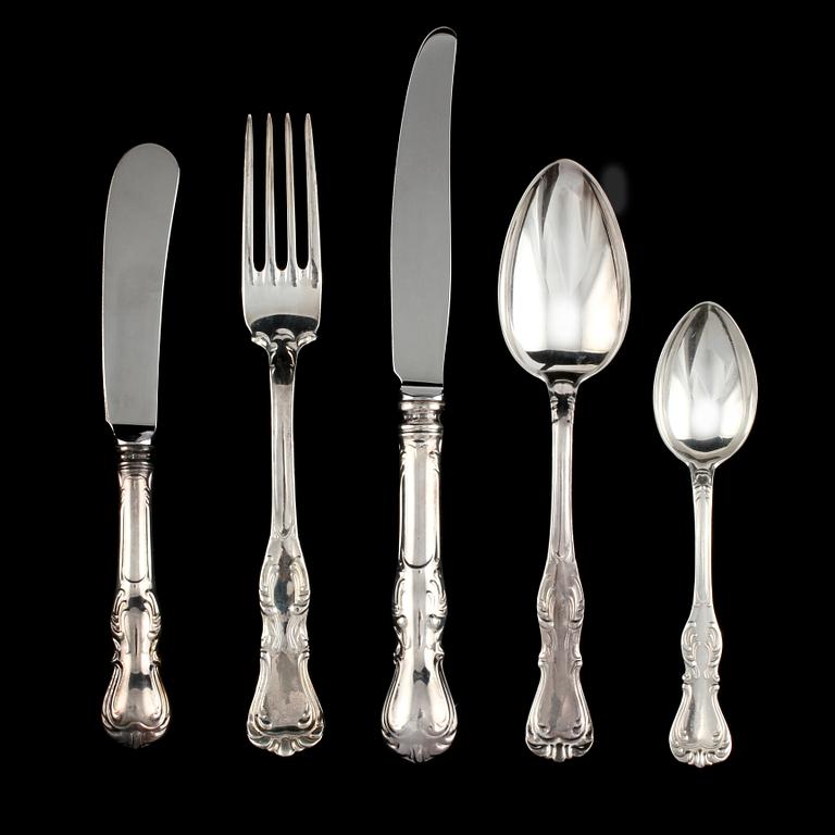 BESTICK, 49 delar, silver, "Prins Albert", GAB, Stockholm 1970-tal. Total vikt 2207 g.