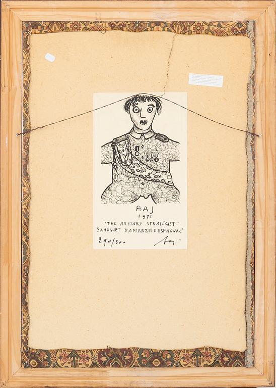 Enrico Baj, mixed media signed and numbered 290/300.