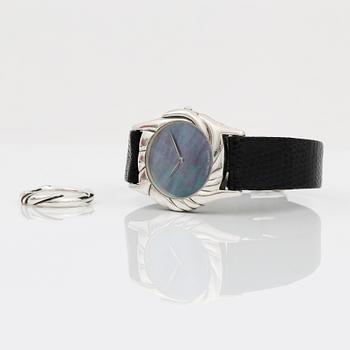 ARMBANDSUR, dam, silver med tillhörande ring Ole Kortzau, Georg Jensen, numrerad 43234.