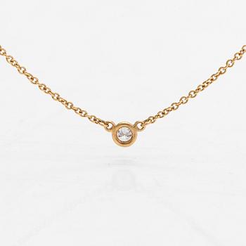 Tiffany & Co, Elsa Peretti, collier, 18K guld med en briljantslipad diamant ca 0.05 ct.