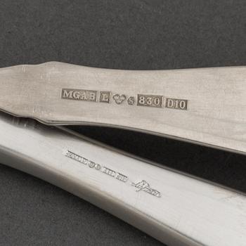A Erik Löfman part silver cutlery set, "Uppsala", Marked MEMA.