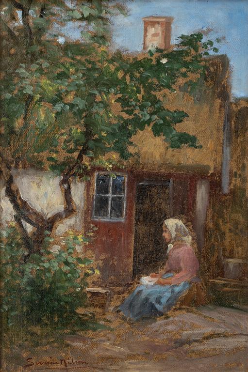 Severin Nilson, Outside the cottage.