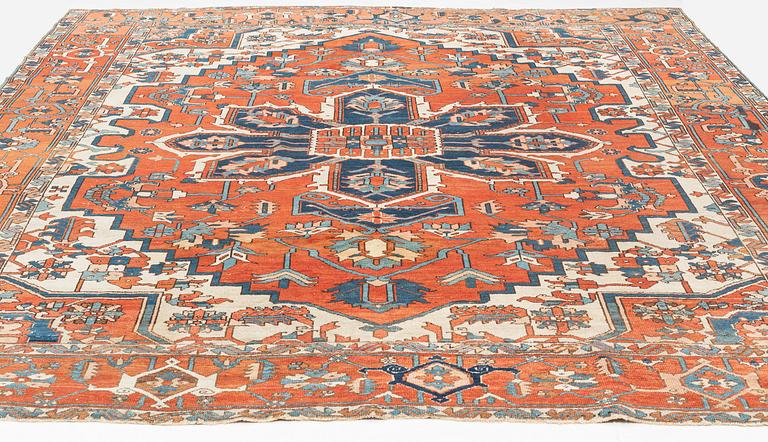 A carpet, antique Heriz, ca 367 x 316 cm.