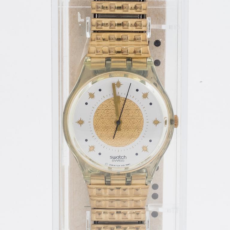 Swatch, Golden Waltz, wristwatch, 34 mm.