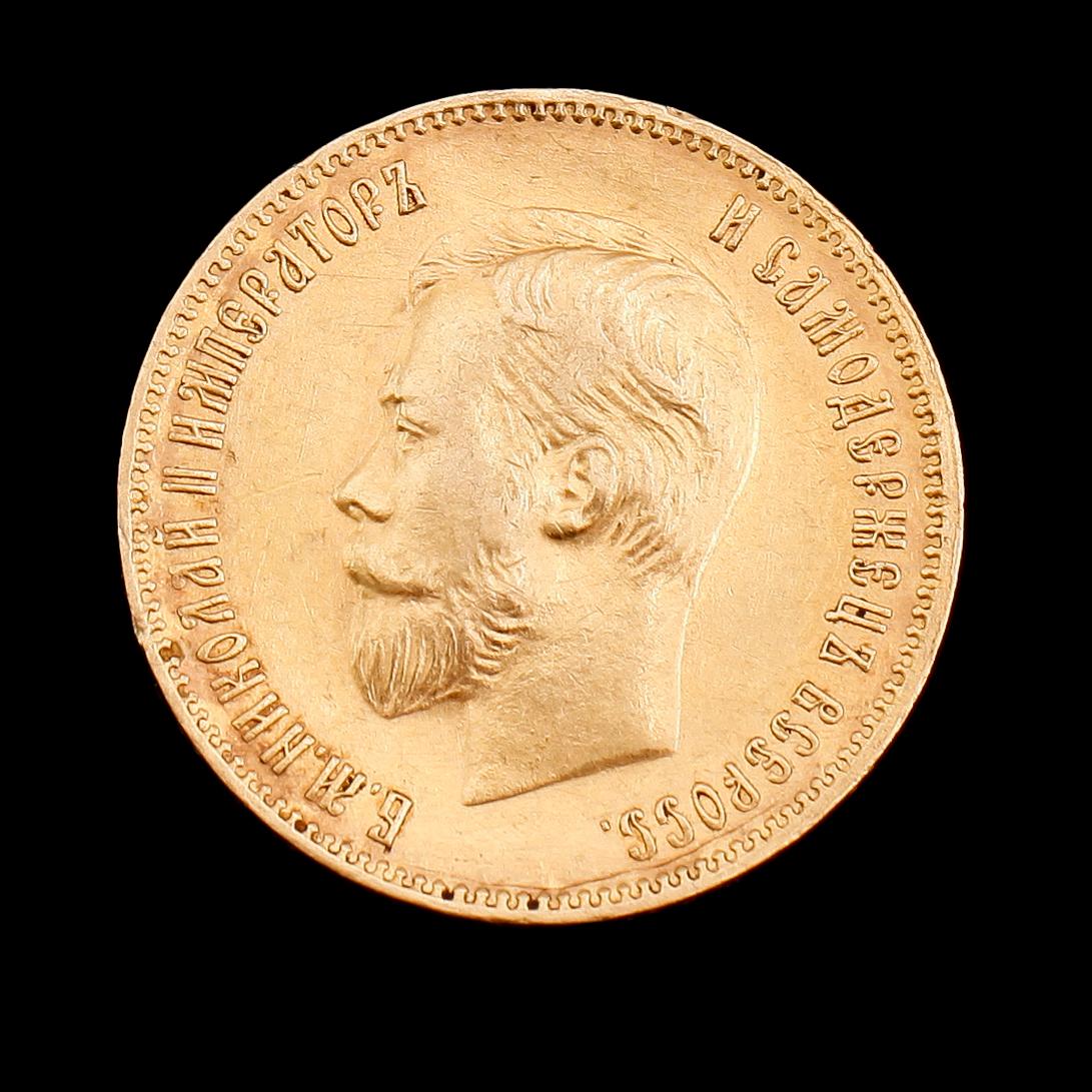 GULDMYNT, Ryssland, 1902. Vikt ca 8 gram.
