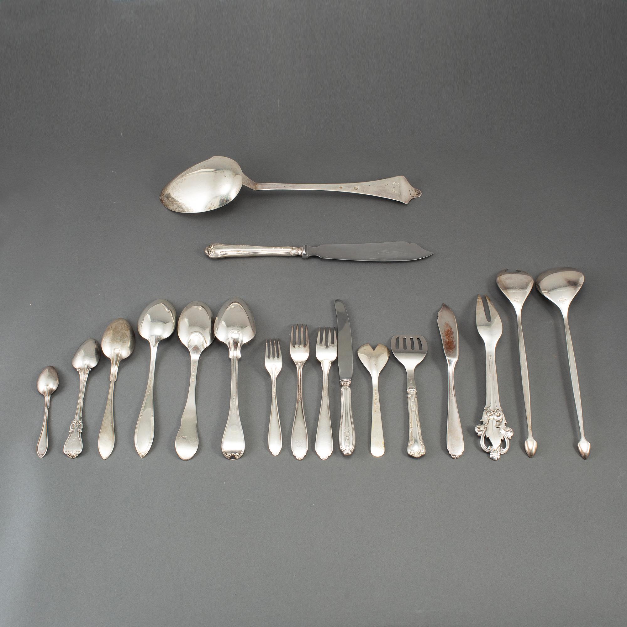 41 psc silver cutlery, some Wiwen Nilsson, Lund 1948-52.