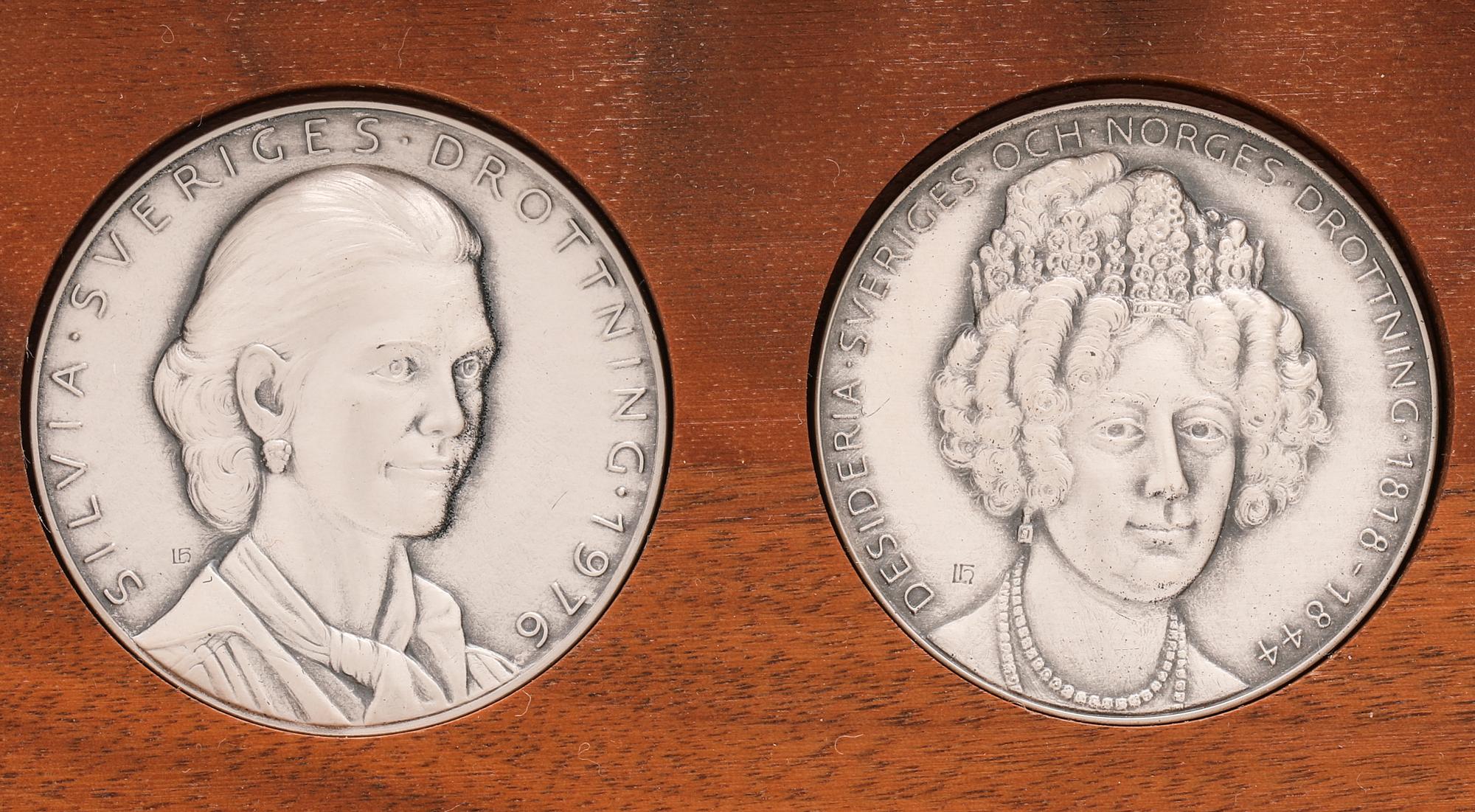 Leo Holmgren, medaljer 7 st  "Drottningar ur huset Bernadotte" silver Sporrong 1978 numread 27/1000.