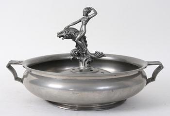 UPPSATSSKÅL/FLOWER FROG, tenn, Stockholm, 1930-tal.