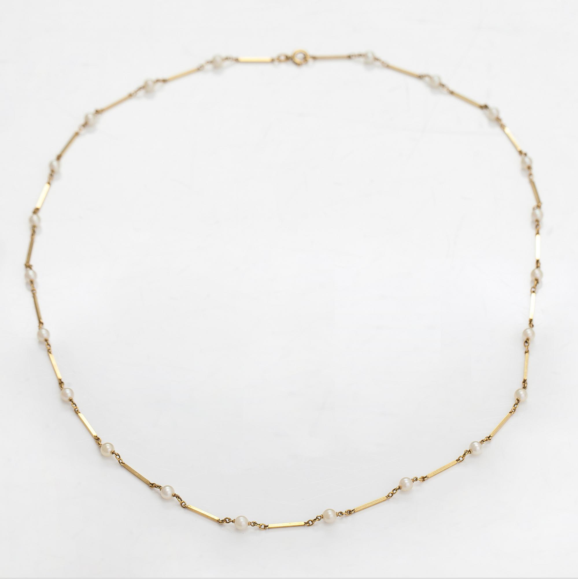 Halsband, 14K guld och odlade pärlor.