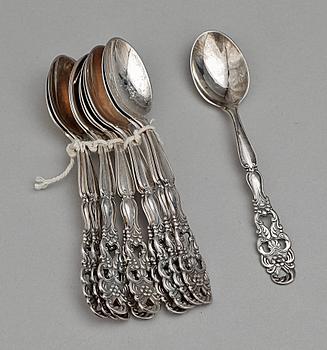 PARTI SILVER, 27 delar, olika mästare och år bla 1879. Totalvikt ca 500 gr.