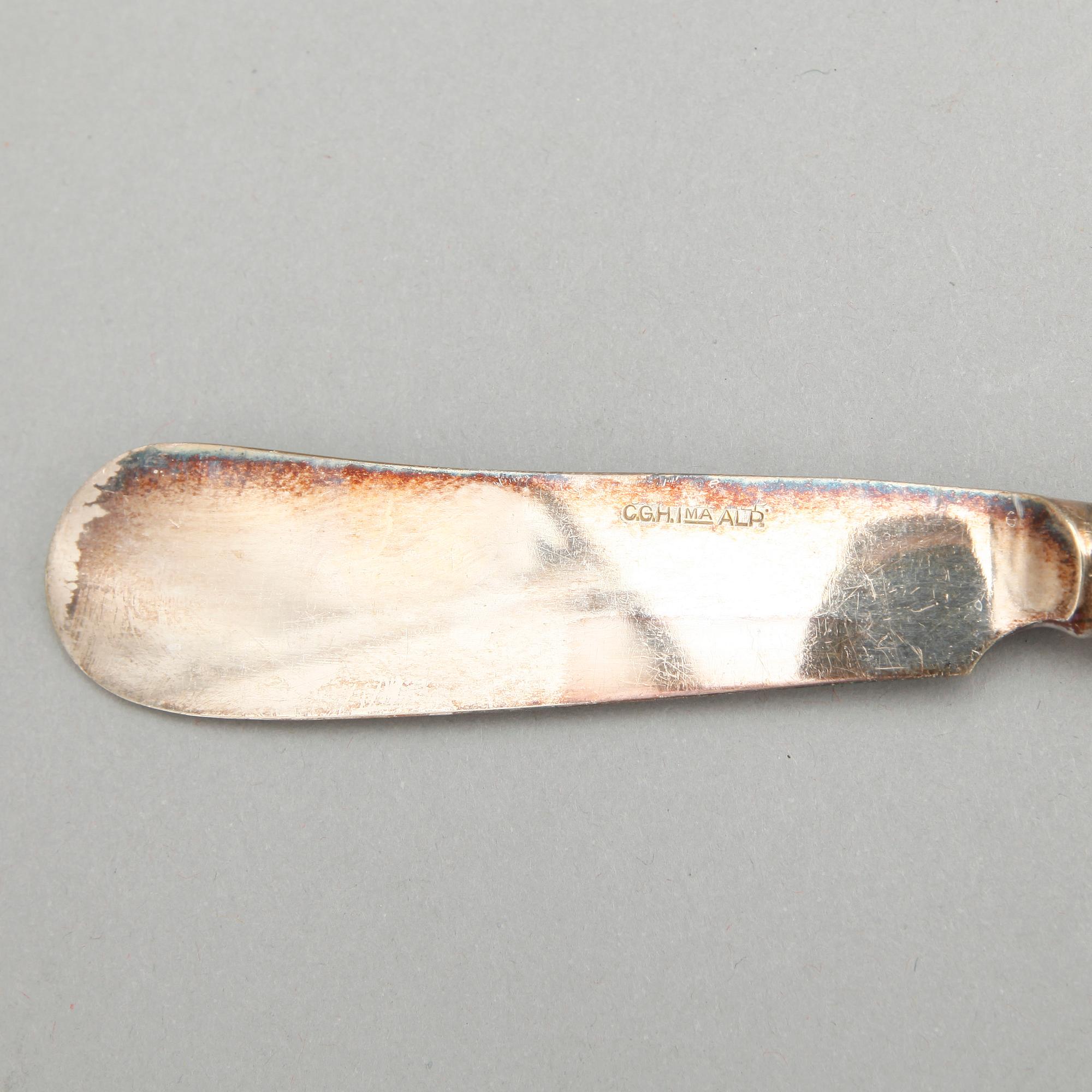 BESTICK, 38 delar, nysilver, "Olga", CG Hallberg, Stockholm.