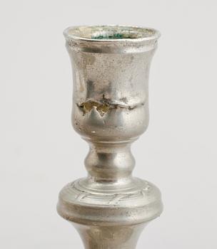 LJUSSTAKAR, 1 par, tenn, Gudmund Östling, Vimmerby 1780.