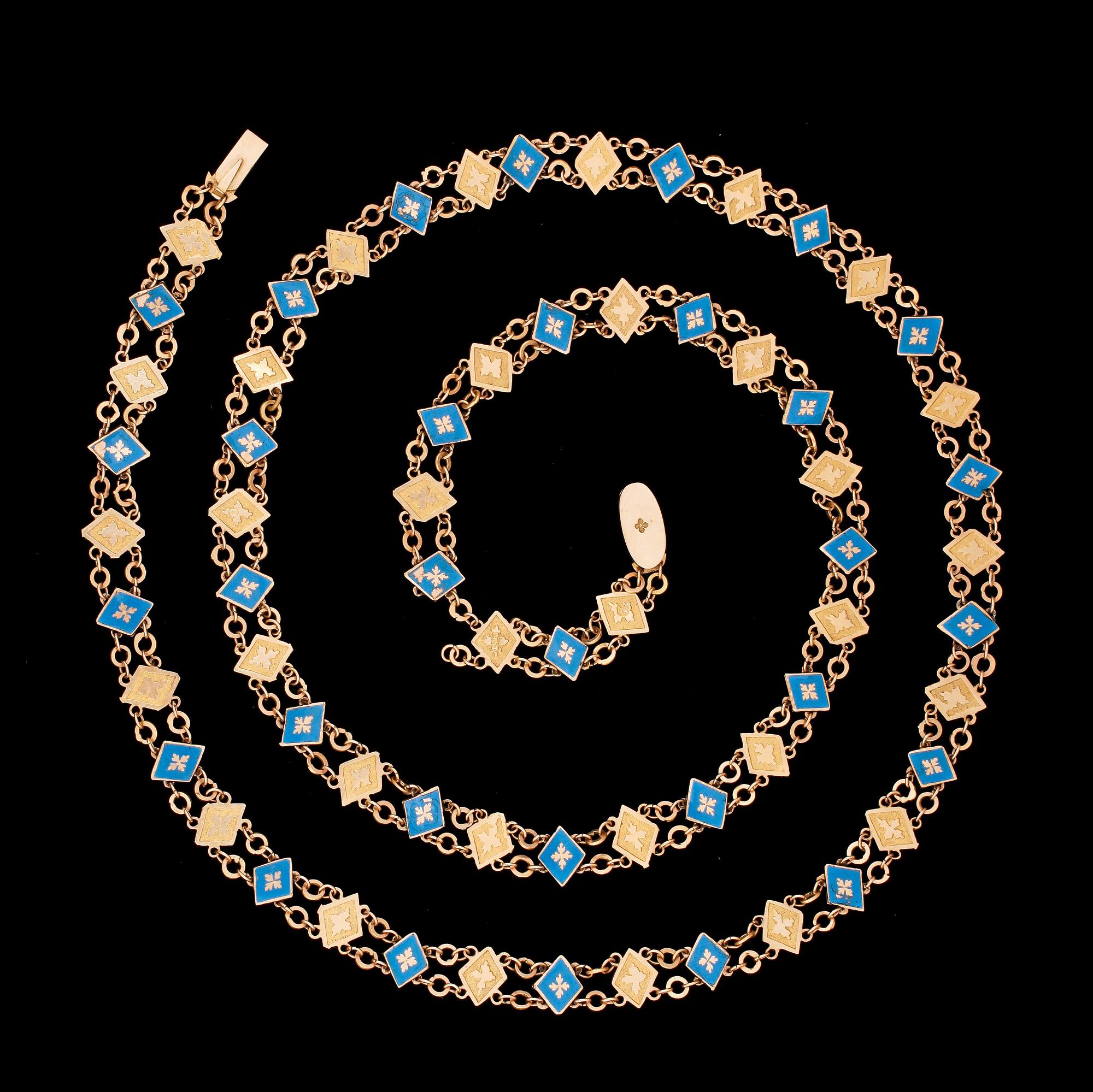 COLLIER, guld och emalj, Carl Wilhelm Strehlenert, Stockholm 1796-1806.