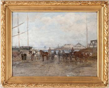 11. VICTOR FORSSELL, Olja på pannå, sign, utförd på 1880-talet.