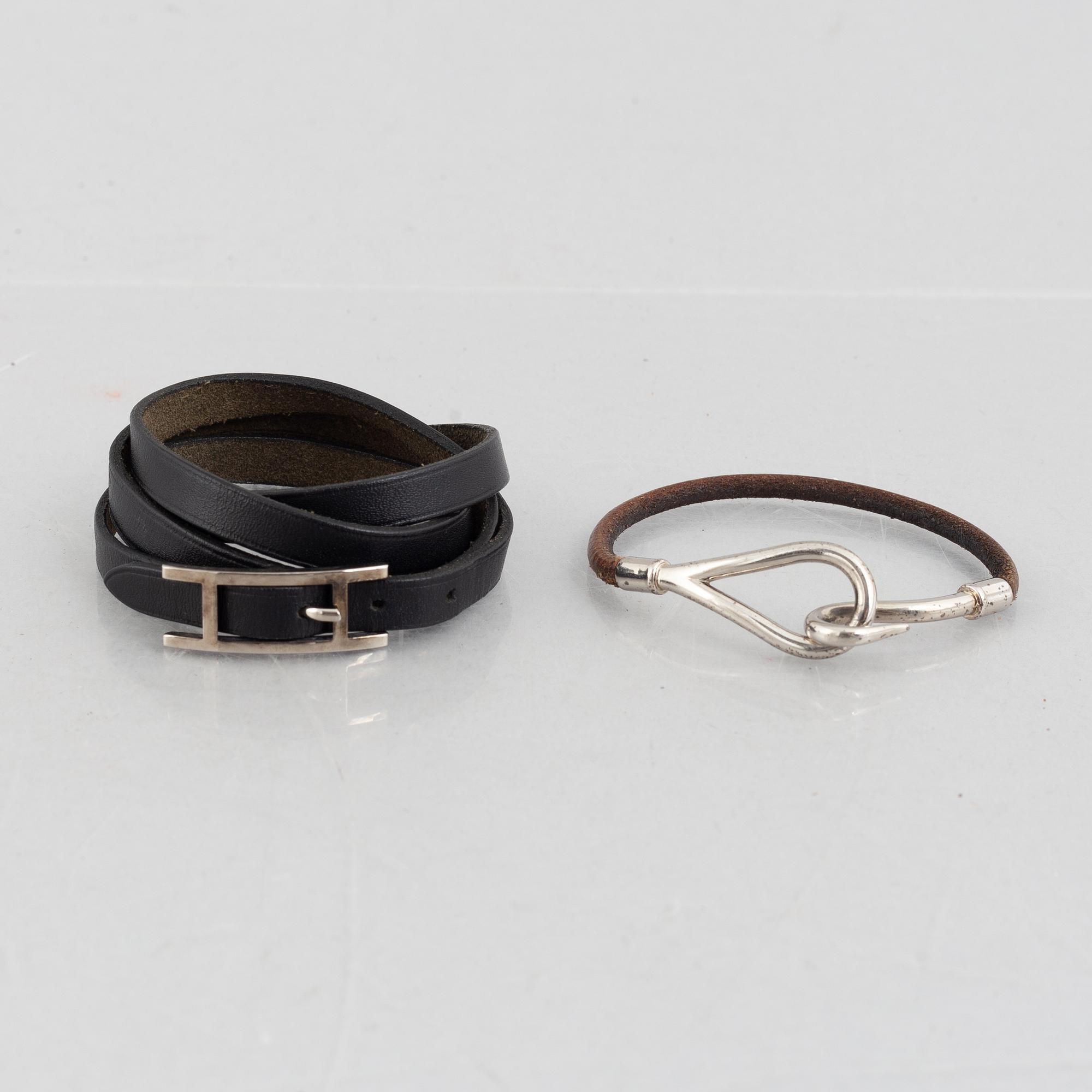Hermès, bracelet, two pieces, "Hapi triple tour" & "Jumbo".