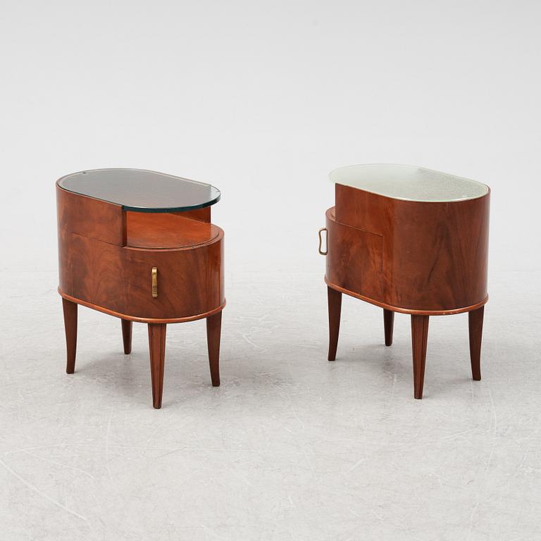 Axel Larsson, presumably, a pair of bedside tables, Svenska Möbelfabrikerna, Bodafors, 1940s.