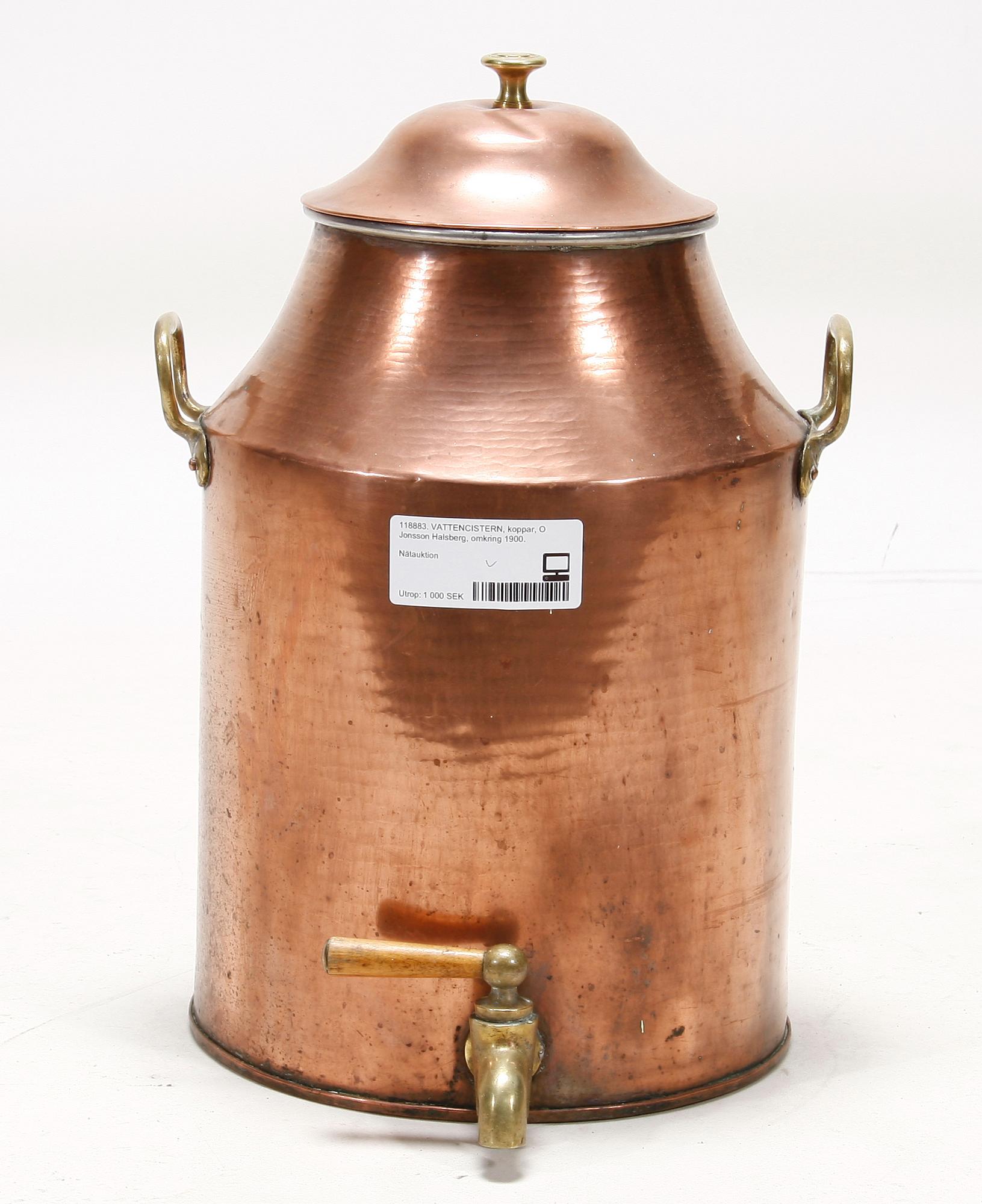 VATTENCISTERN, koppar, O Jonsson Halsberg, omkring 1900.