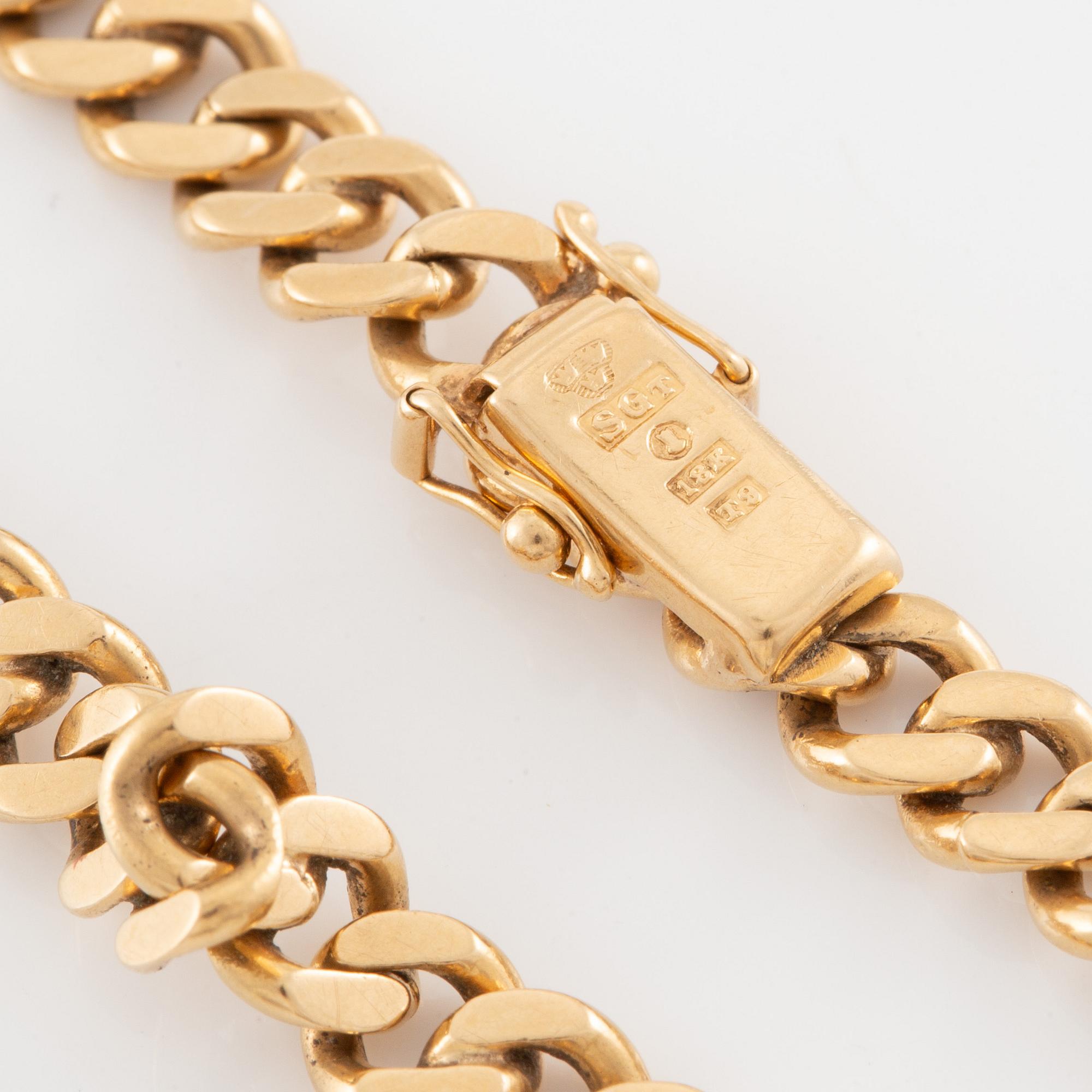 Bracelet, 18K gold, curb link.