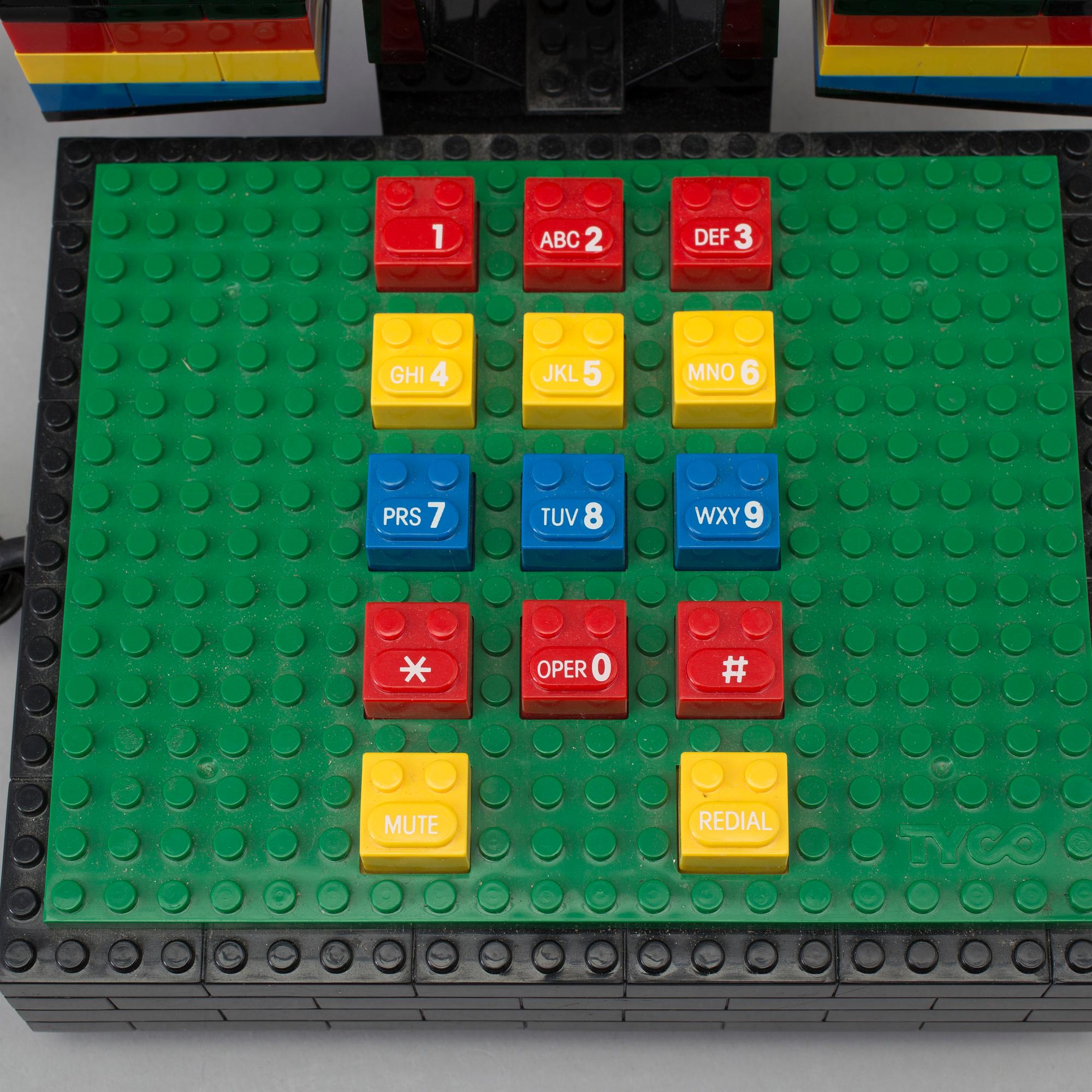 A 'Super Blocks' telephone from Tyco, 1988.