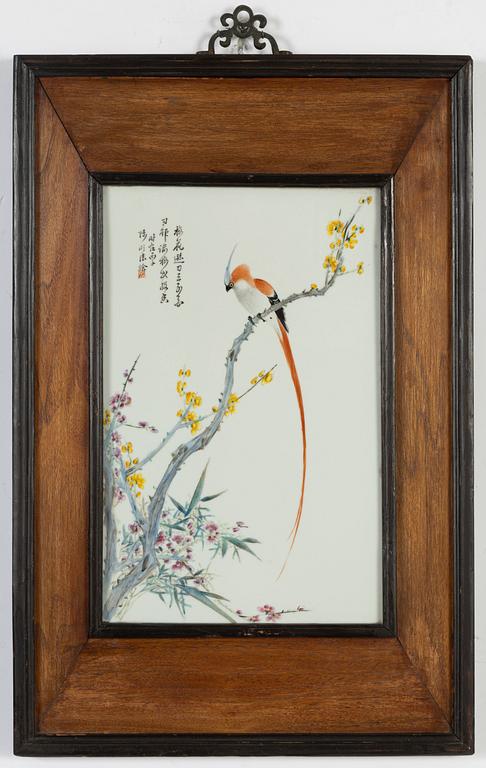 A Chinese painting on porcelain, 20th Century.