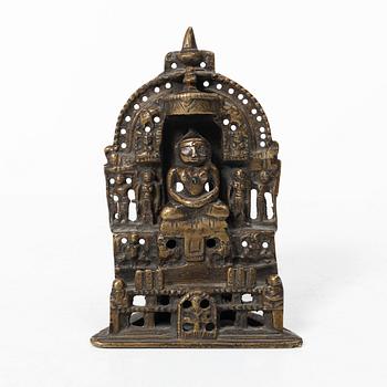 A Jain copper alloy shrine, India, 14th-17th century.