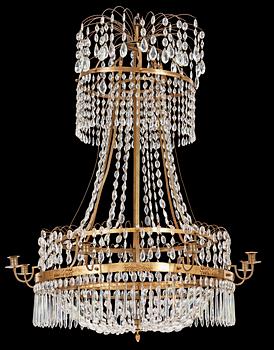 645. A late Gustavian circa 1800 nine-light chandelier.