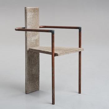 Jonas Bohlin, a "Concrete" armchair, reportedly the original, the one exhibited at Konstfack, Stockholm 1981.