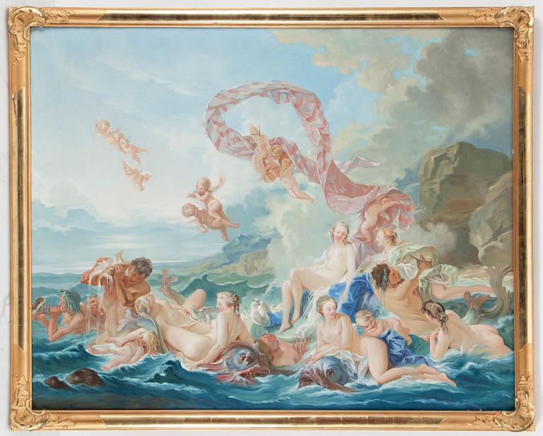 FRANCOIS BOUCHER, Copy after, 20Th Century. Oil on canvas. Copy by G. Berg 1918.