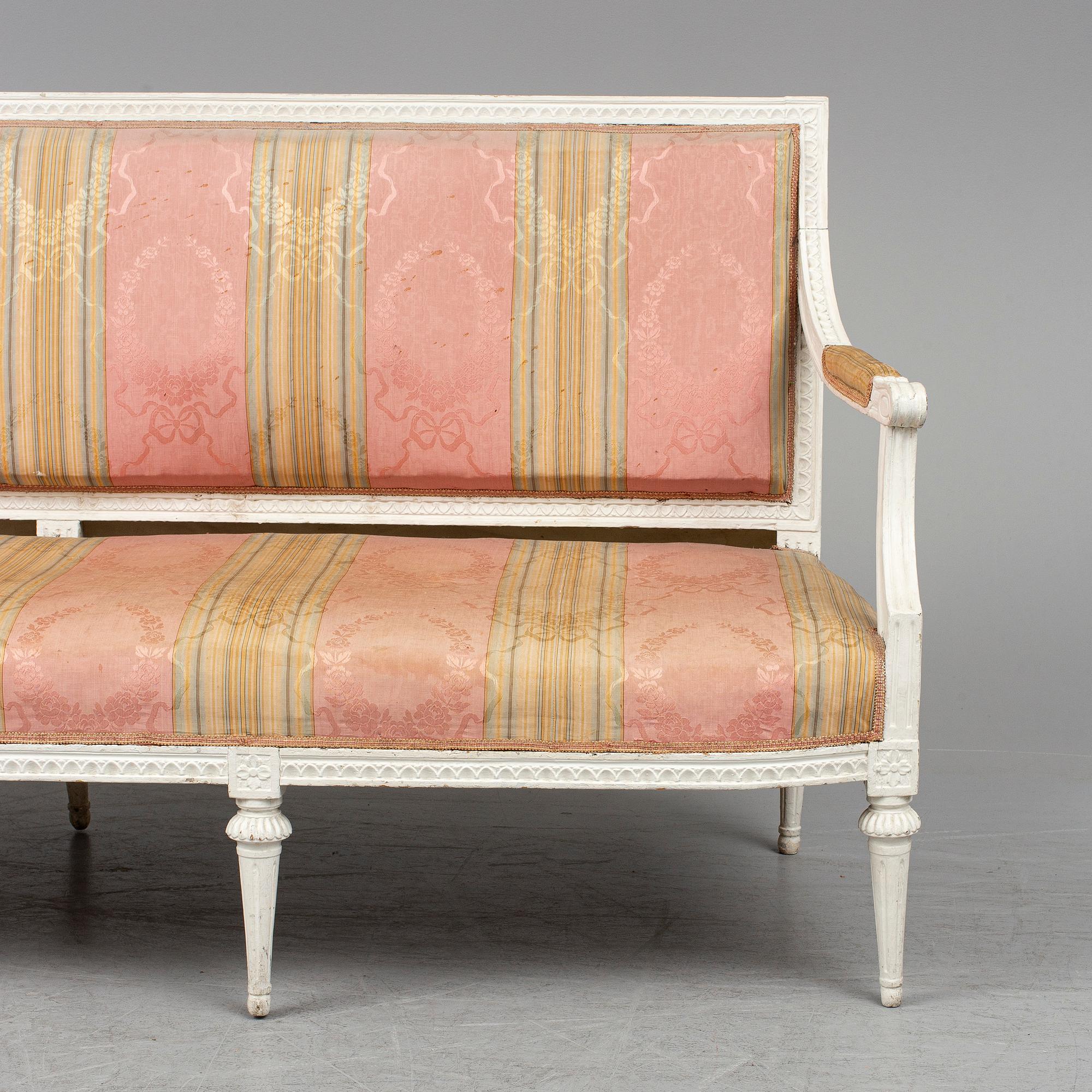 A Gustavian sofa by Johan Hammström (master in Stockholm 1794-1812).