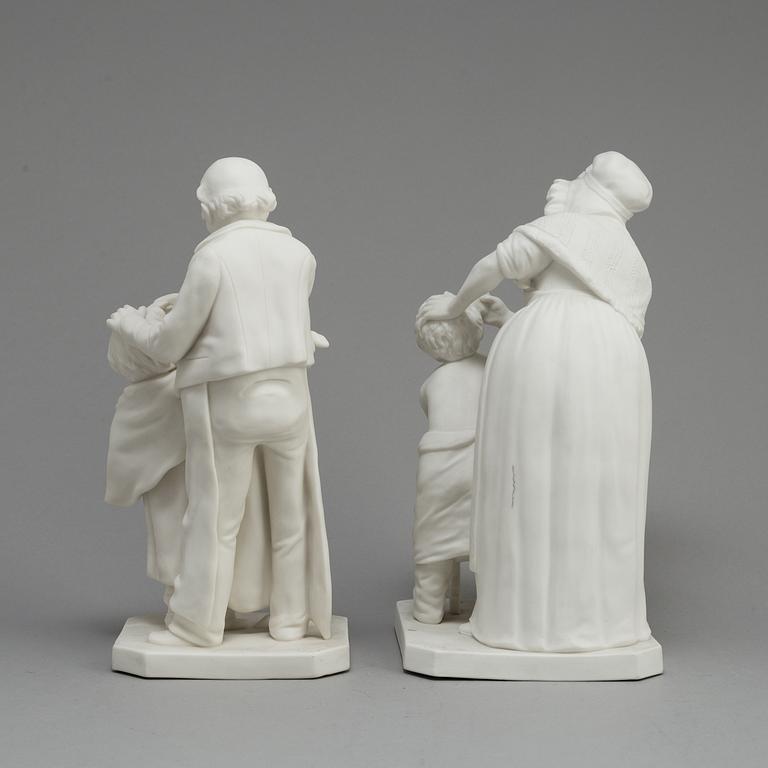 TWO PARIAN GROUPS, Gustafsberg, ca 1900.