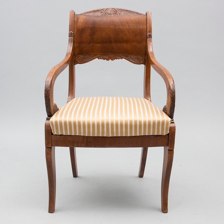 KARMSTOL, biedermeier, 1800-talets första hälft.